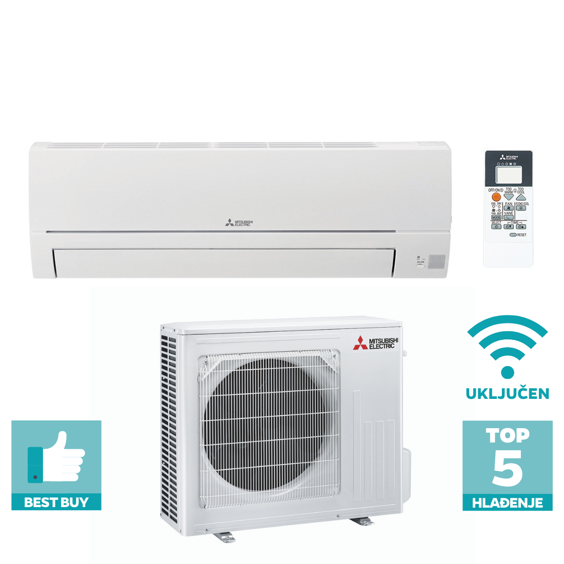 Mitsubishi Electric Standard Eco Inverter 7.1 kW - MSZ-HR71VFK/MUZ-HR71VF