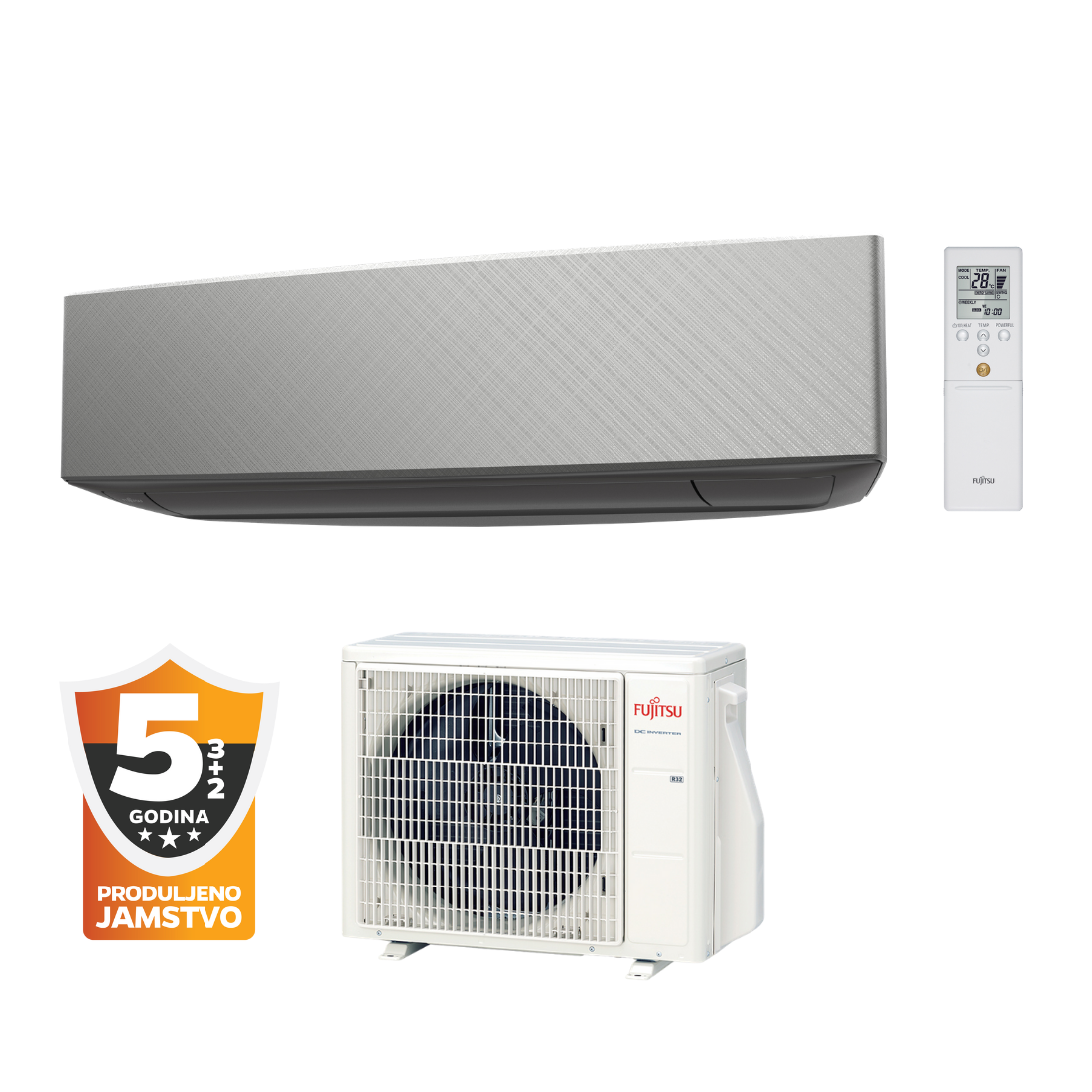 Fujitsu Design Inverter 3.4 kW - siva - ASYG12KETF-B/AOYG12KETA